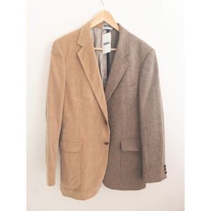 Two-Tone Blazer - Tan and Brown